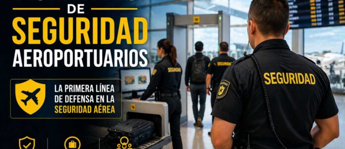 imagen de poratda ilustrativa delos vigilantes de seguridad aeroportuarios