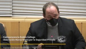 Comparecencia del Sr. Rubén Gallego de Marea Negra en la Asamblea de Madrid: la seguridad privada en el debate institucional marea negra