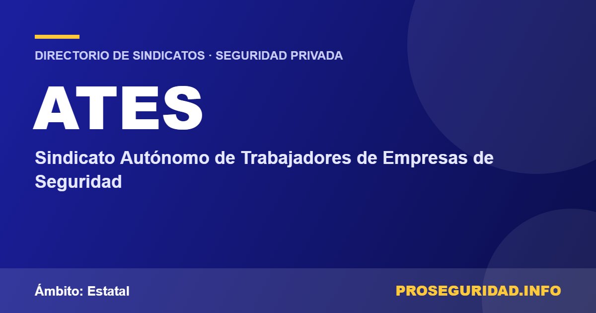 ATES – ficha del sindicato en el Directorio de sindicatos de seguridad privada de Proseguridad.info