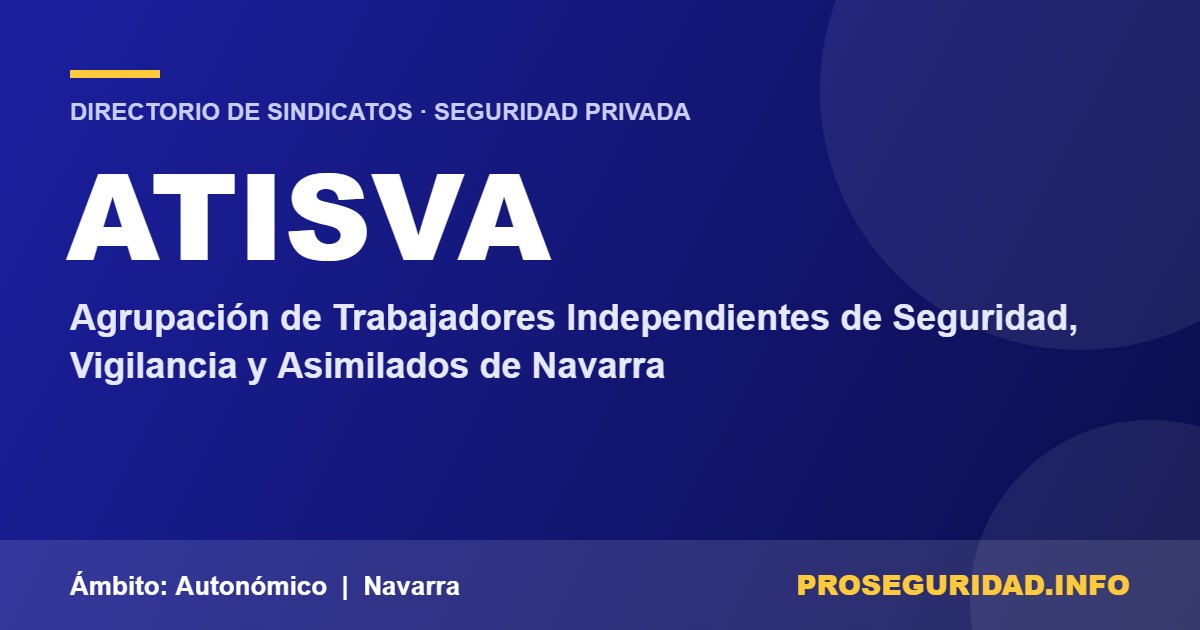ATISVA – ficha del sindicato en el Directorio de sindicatos de seguridad privada de Proseguridad.info