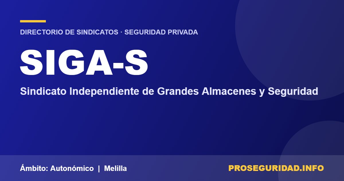SIGA-S – ficha del sindicato en el Directorio de sindicatos de seguridad privada de Proseguridad.info
