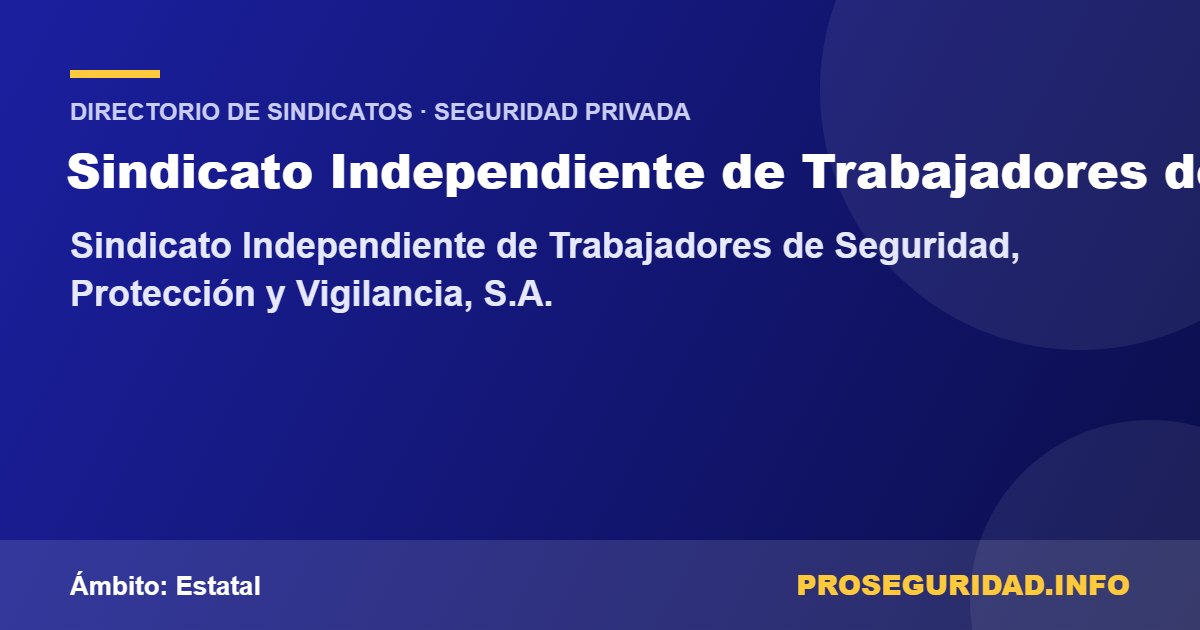 Sindicato Independiente de Trabajadores de Seguridad, Protección y Vigilancia – ficha del sindicato en el Directorio de Proseguridad.info