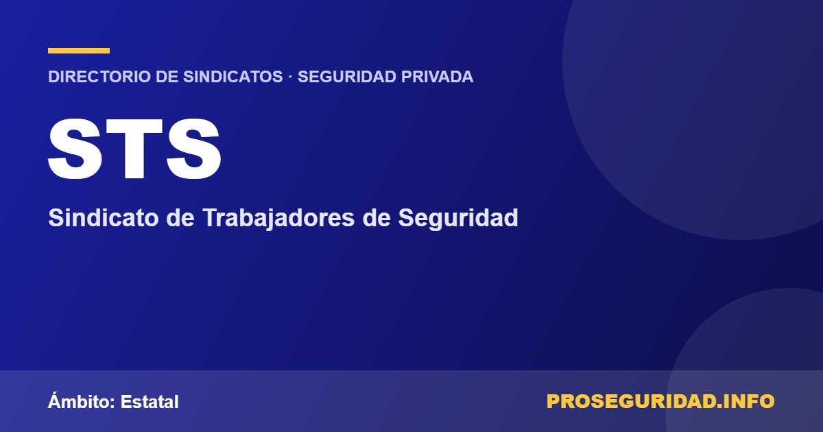 STS – ficha del sindicato en el Directorio de sindicatos de seguridad privada de Proseguridad.info