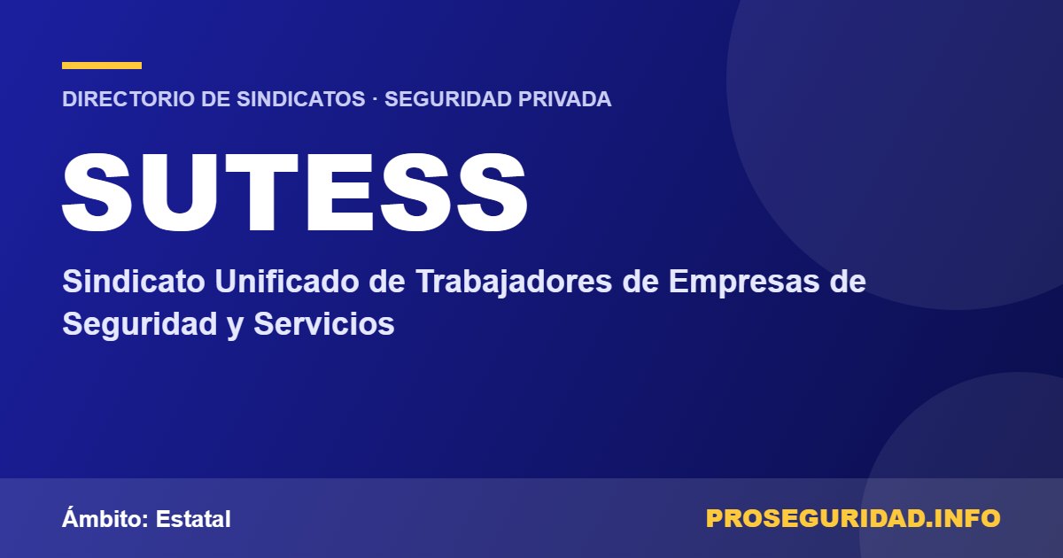 SUTESS – ficha del sindicato en el Directorio de sindicatos de seguridad privada de Proseguridad.info