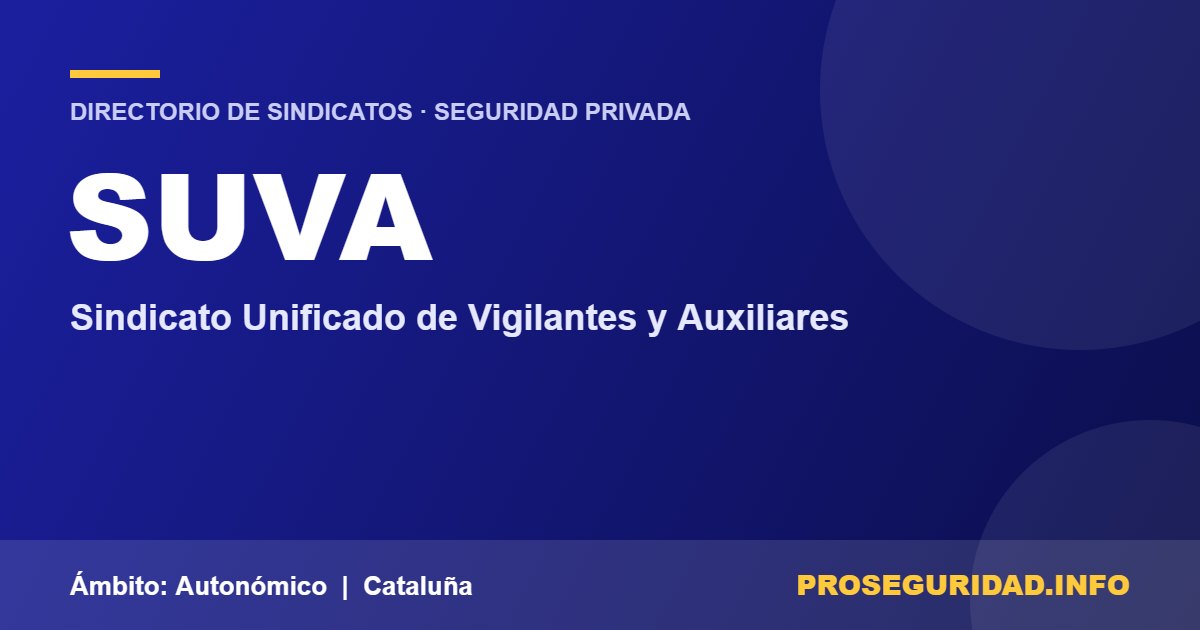 SUVA – ficha del sindicato en el Directorio de sindicatos de seguridad privada de Proseguridad.info