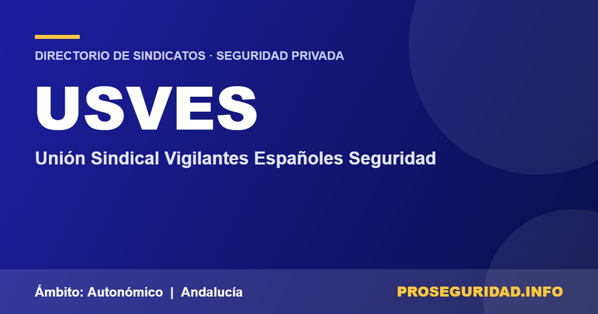 USVES – ficha del sindicato en el Directorio de sindicatos de seguridad privada de Proseguridad.info